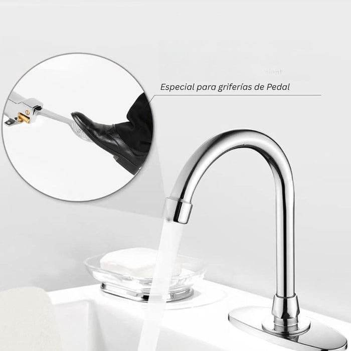hogar accesorios bano cuello griferia valvula pedal giratorio pmo 008 mp madecentro