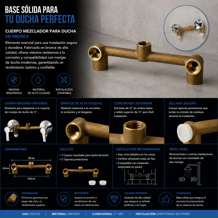 hogar accesorios bano cuerpo ducha 8 pulgadas bronce rosca npt 12 universal pmo 009 mp madecentro