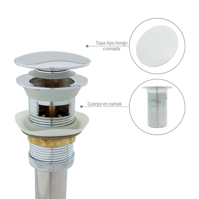 hogar accesorios bano desague lavamanos rebose cromado pmo 011 mp madecentro
