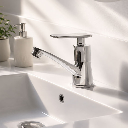 hogar accesorios bano llave lavamanos palanca cuerpo metalicotrada bronce color cromado pmo 035 mp madecentro