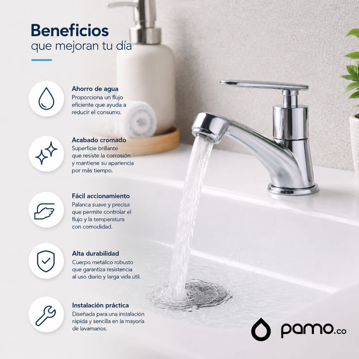 hogar accesorios bano llave lavamanos palanca cuerpo metalicotrada bronce color cromado pmo 035 mp madecentro
