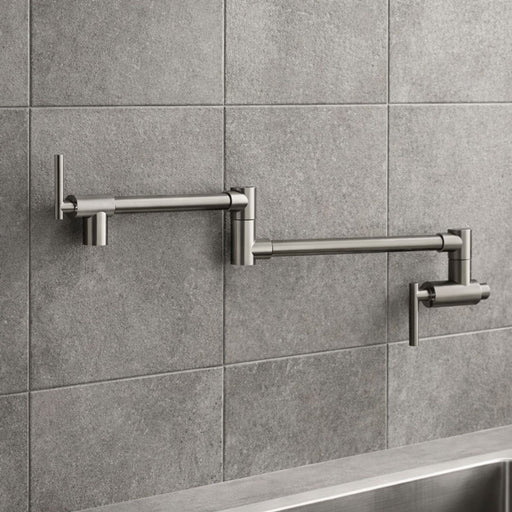 hogar accesorios bano llave muro plegable tessuto niquel texturizado acero inoxidable pmo 037 mp madecentro
