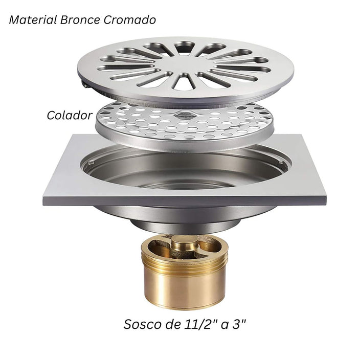 hogar accesorios bano rejilla piso 10 x 10 niquel cepillado nucleo laton sague pmo 049 mp madecentro