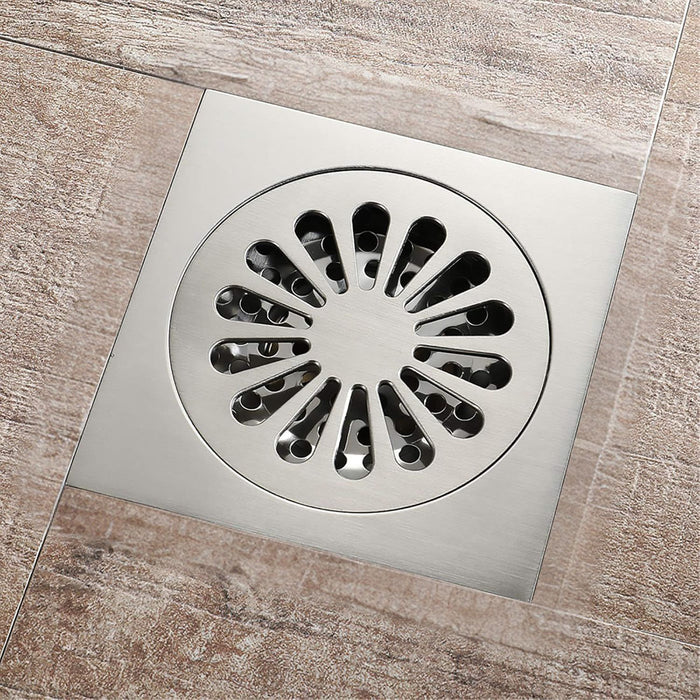 hogar accesorios bano rejilla piso 10 x 10 niquel cepillado nucleo laton sague pmo 049 mp madecentro