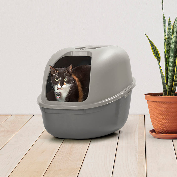 Arenero para gato gris marca Rimax