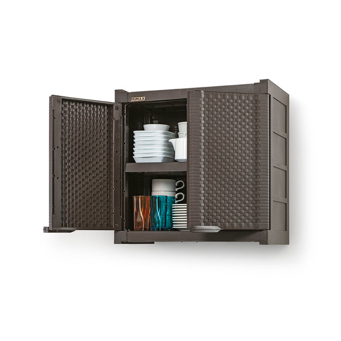 Armario gabinete doble apariencia rattan wengue marca Rimax