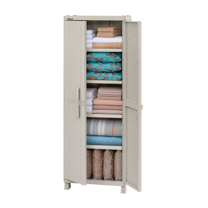 Armario grande apariencia rattan taupe marca Rimax
