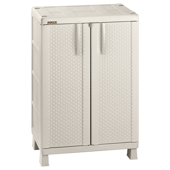 Armario mediano apariencia rattan taupe marca Rimax