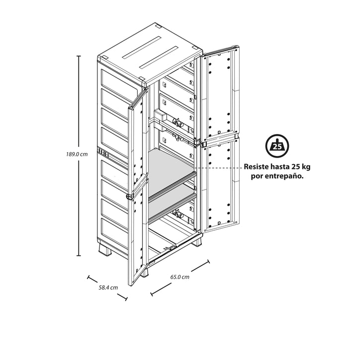 Armario para ropa apariencia rattan wengue marca Rimax