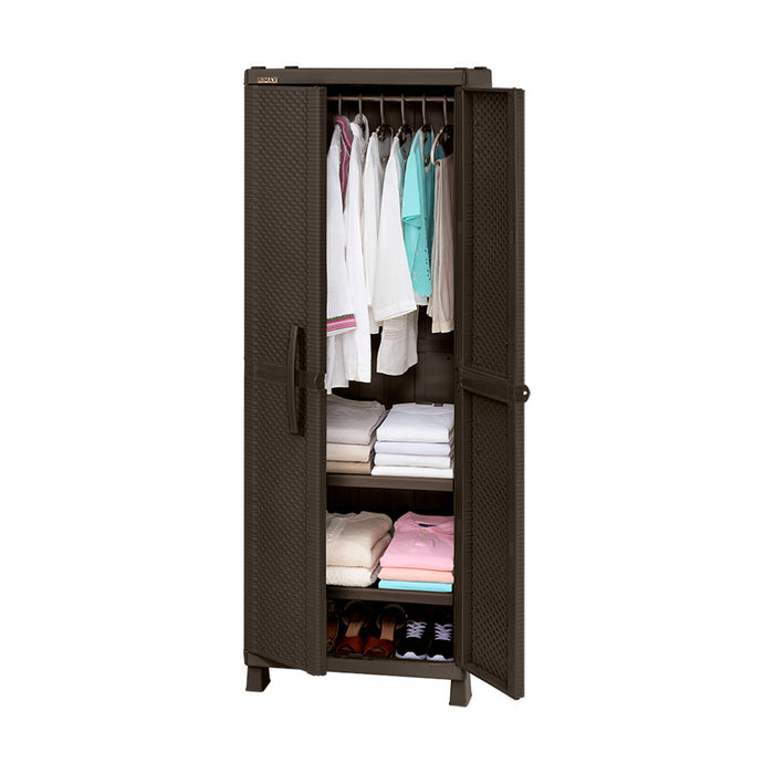 Armario para ropa apariencia rattan wengue marca Rimax