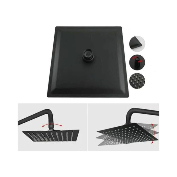 hogar bano ducha sencilla negra lujo 20 cm pmo 020 mp madecentro