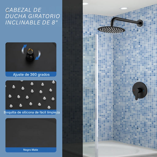 hogar bano griferia ducha monotrol negro metalico pmo 030 mp madecentro