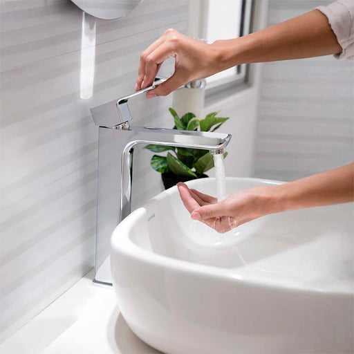 hogar bano griferia ultra ahorradora lavamanos monocontrol draa alta corona corona dr10355cor mp madecentro