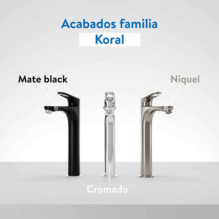 hogar bano griferia ultra ahorradora lavamanos monocontrol koral media niquel corona corona kr1165551cor mp madecentro