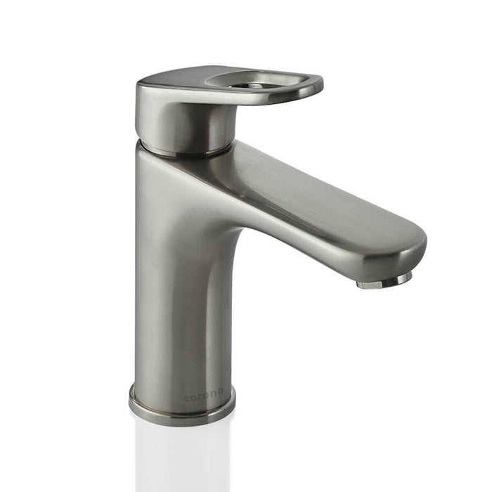 hogar bano griferia ultra ahorradora lavamanos monocontrol koral media niquel corona corona kr1165551cor mp madecentro