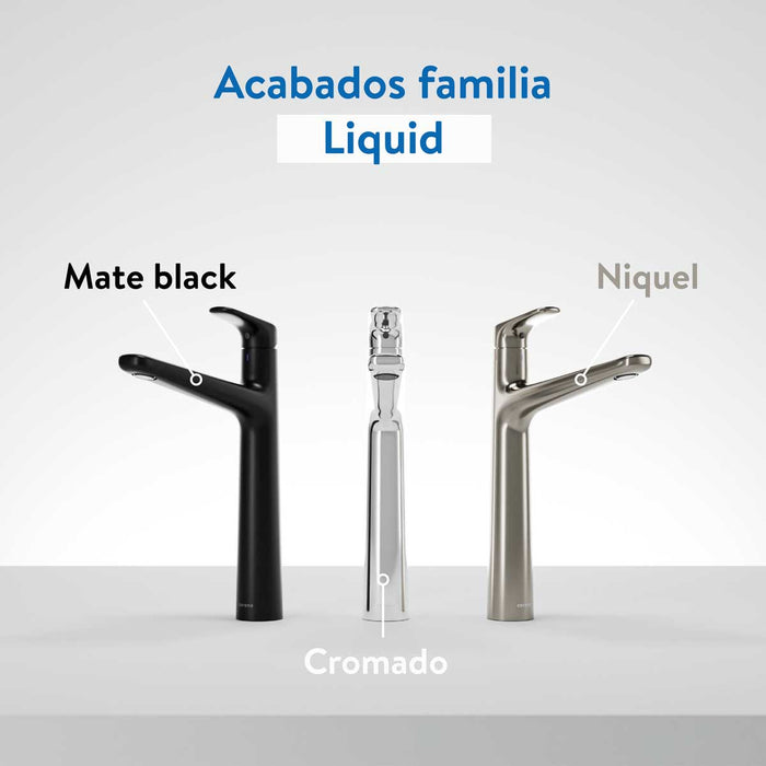 hogar bano griferia ultra ahorradora lavamanos monocontrol liquid niquel media corona corona lq1045551cor mp madecentro