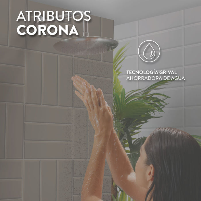 hogar bano regadera ultra ahorradora con brazo altea corona corona 434515551cor mp madecentro