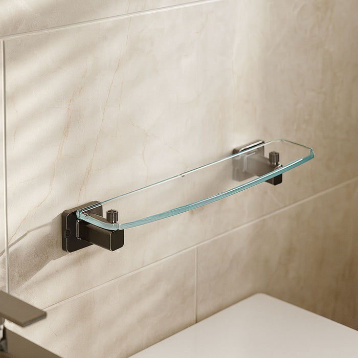 hogar bano repisa acrilica transparente 45 cm soportes cromados alta resistencia pmo 052 mp madecentro