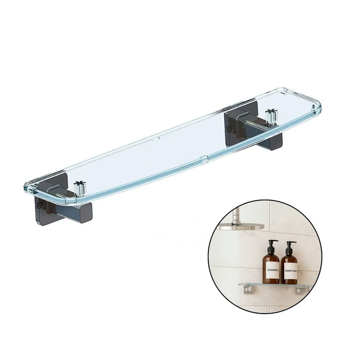 hogar bano repisa acrilica transparente 45 cm soportes cromados alta resistencia pmo 052 mp madecentro