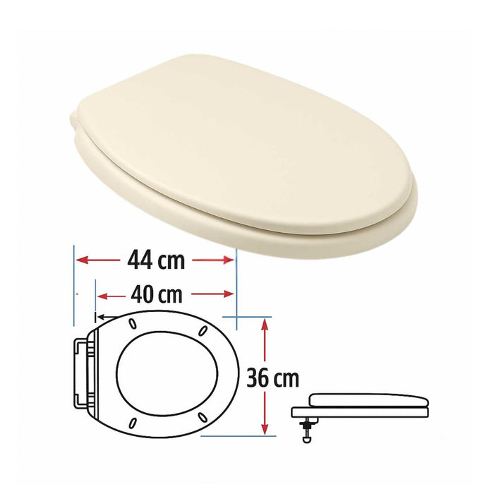 hogar bano tapa asiento sanitario redonda color hueso cierre lento pmo 058 mp madecentro