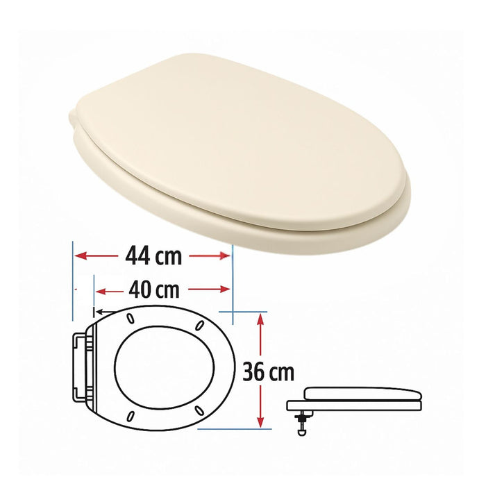 hogar bano tapa asiento sanitario redondaen color bone caida lenta pmo 067 mp madecentro