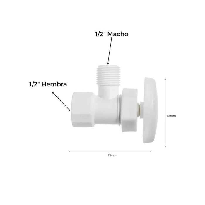 hogar bano valvula reguladora presion 12 plastica blanca pmo 066 mp madecentro