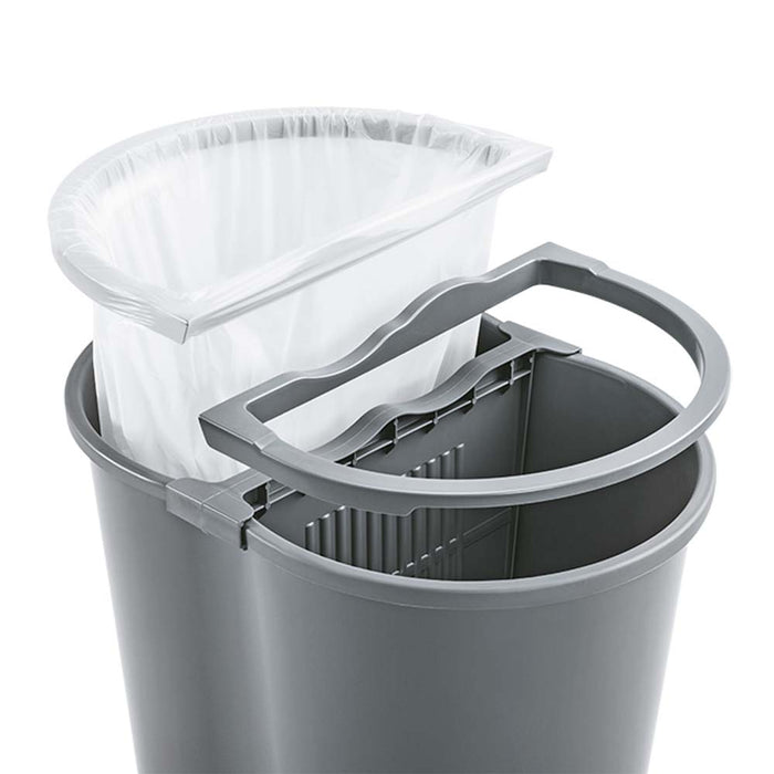 Basurero manejo de residuos 50 litros doble gris marca Rimax