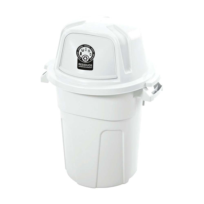 Basurero manejo residuos 100 litros blanco marca Rimax