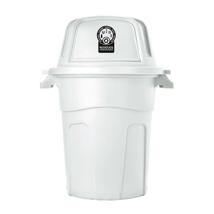 Basurero manejo residuos 100 litros blanco marca Rimax