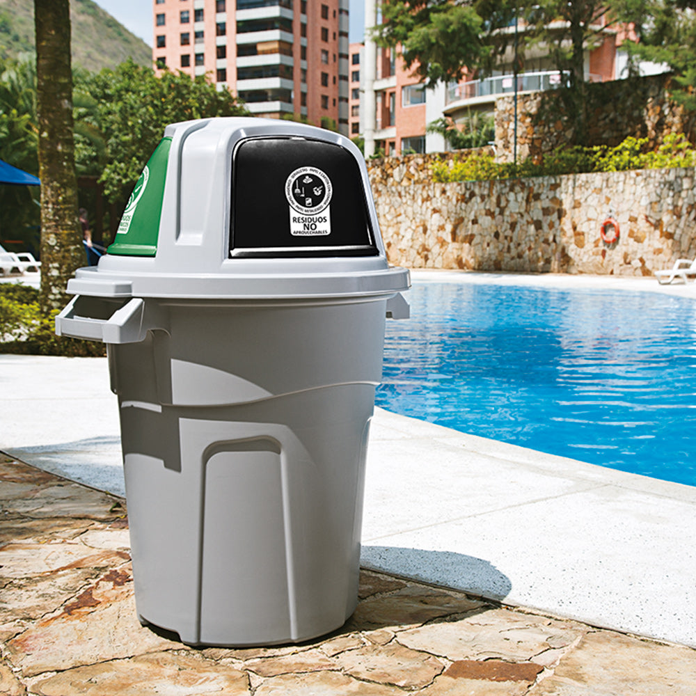 Basurero Rentokil Basurero manejo residuos 100 litros con 3 compartimentos Rimax - Madecentro