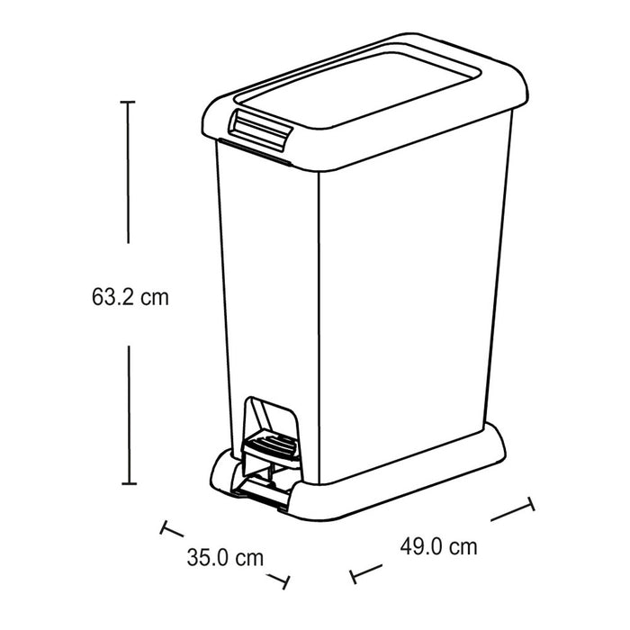 Basurero pedal 35 litros negro marca Rimax