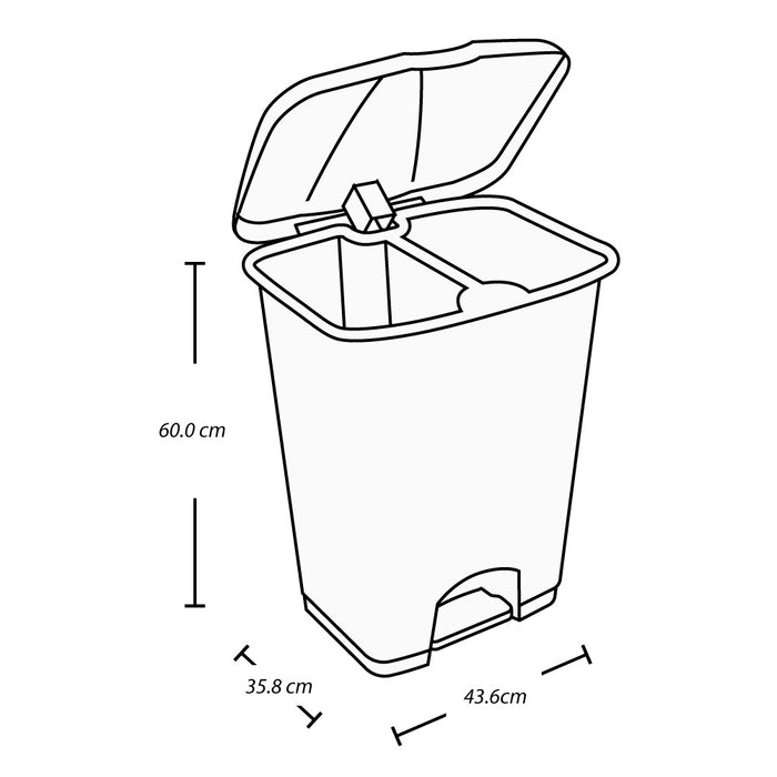 Basurero pedal 60 litros doble marca Rimax