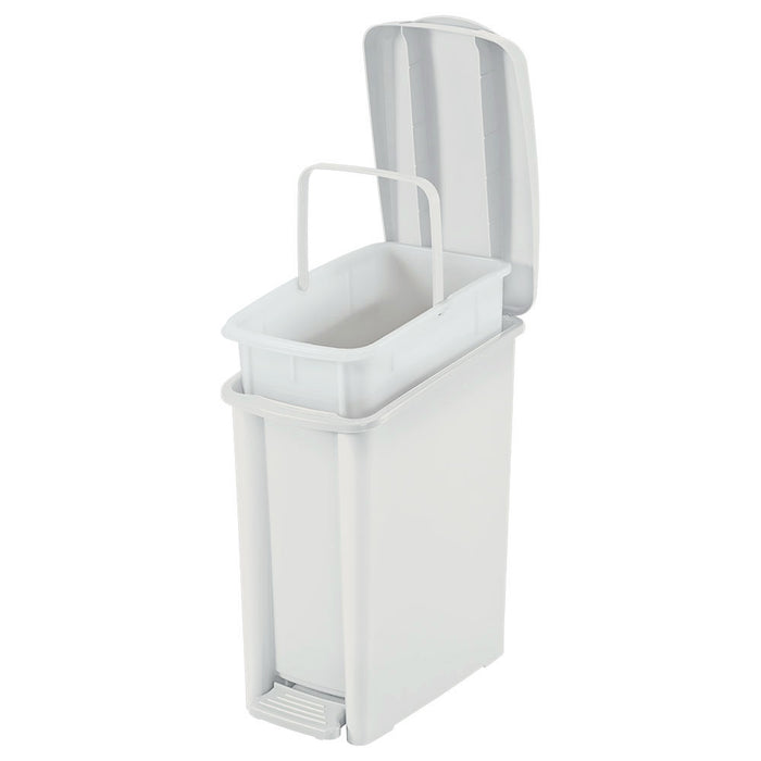 Basurero pedal delgado 10 litros blanco marca Rimax