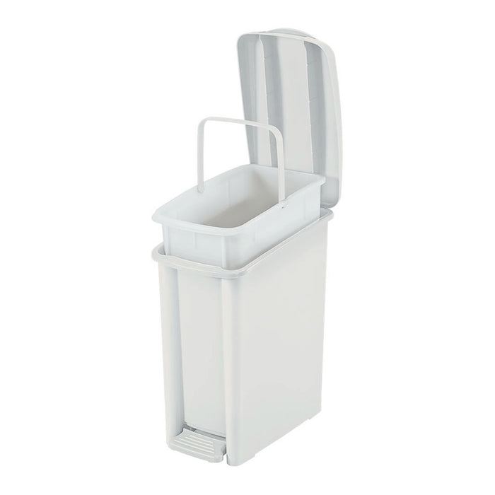 Basurero pedal delgado 10 litros blanco vm marca Rimax