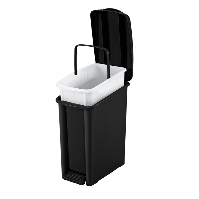 Basurero pedal delgado 10 litros negro marca Rimax