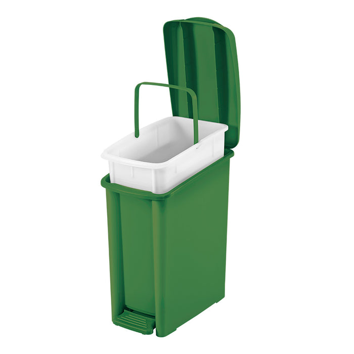 Basurero pedal delgado 10 litros verde marca Rimax