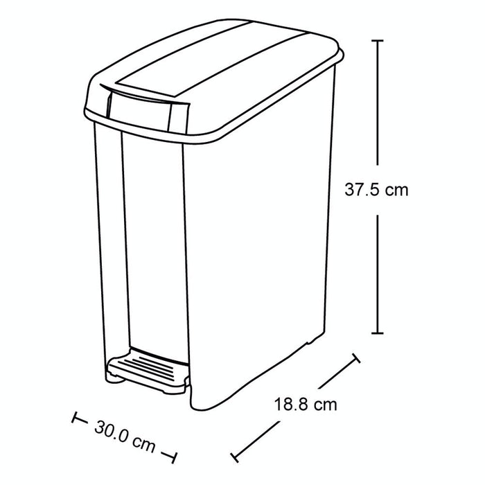 Basurero pedal delgado 10 litros verde marca Rimax