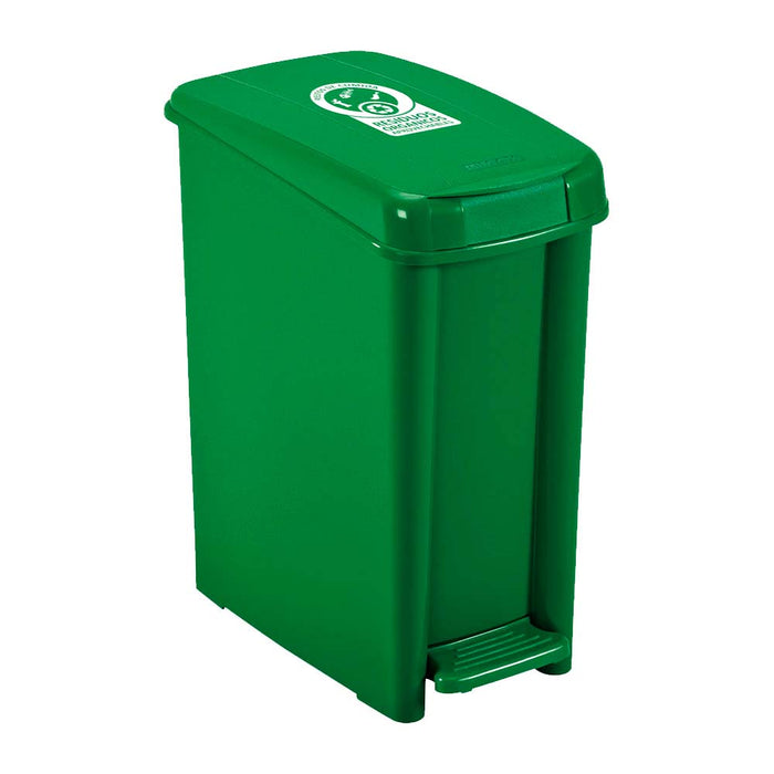 Basurero pedal delgado 10 litros verde marca Rimax
