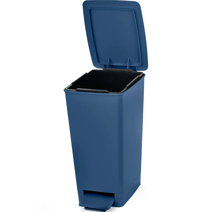 Basurero pedal slim 8 litros azul petroleo marca Rimax