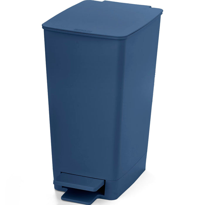 Basurero pedal slim 8 litros azul petroleo marca Rimax