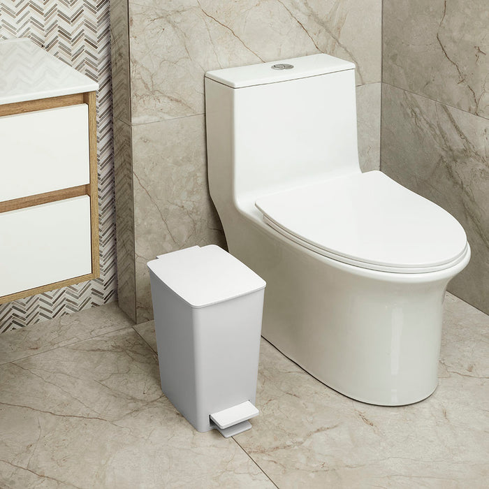 Basurero pedal slim 8 litros blanco marca Rimax