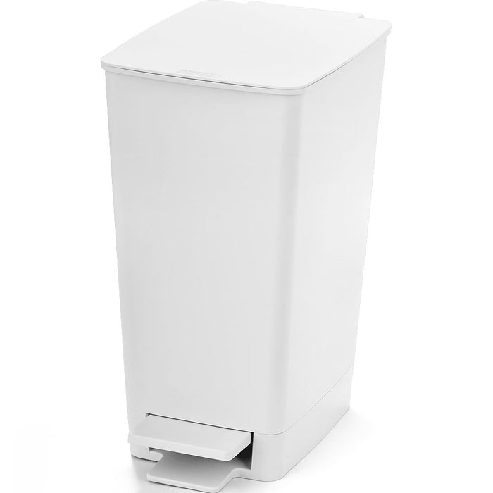 Basurero pedal slim 8 litros blanco marca Rimax