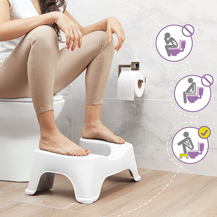 Butaco o taburete para ir al baño blanco marca Rimax