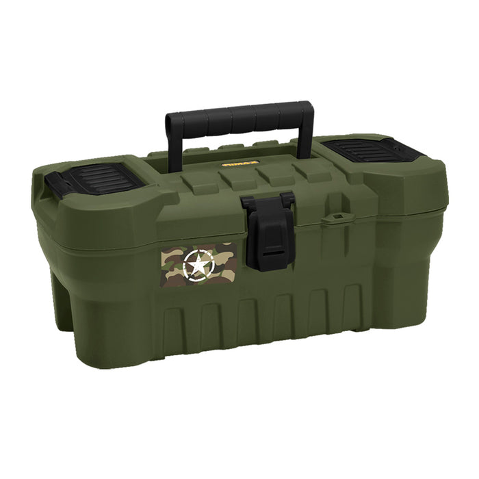 Caja herramientas 16" cerradura plástica verde marca Rimax