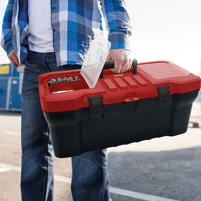 Caja herramientas 20" cerradura plástica negro  marca Rimax