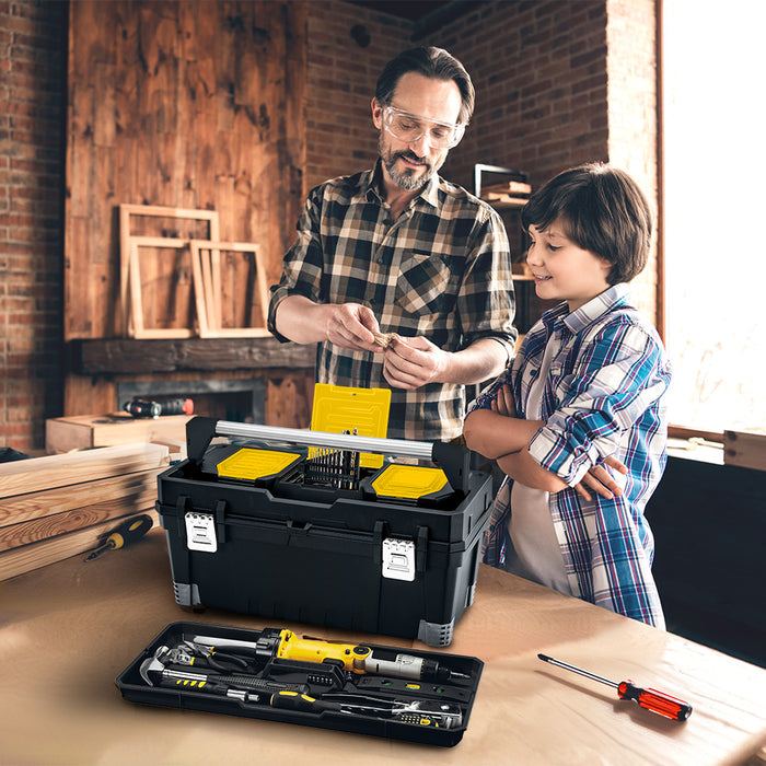 Caja herramientas 25" profesional cerradura metálica negro marca Rimax