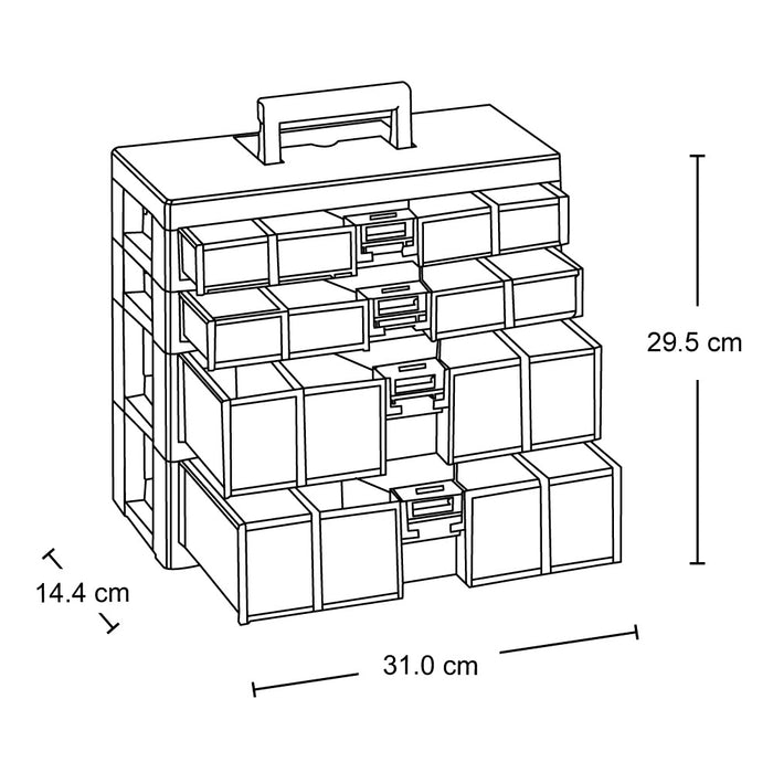 Caja organizadora modular gavetas negro Rimax