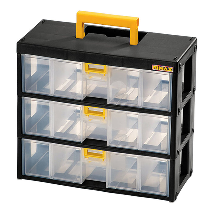 Caja organizadora modular gavetas 3x80 milimetros negro marca Rimax