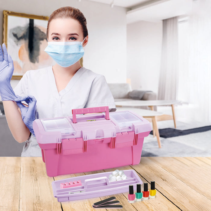 Caja vanity profesional rosado fuerte marca Rimax