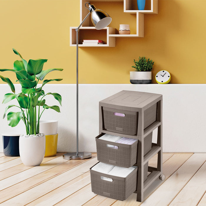 Cajonero fique 3 gavetas mocca Rimax